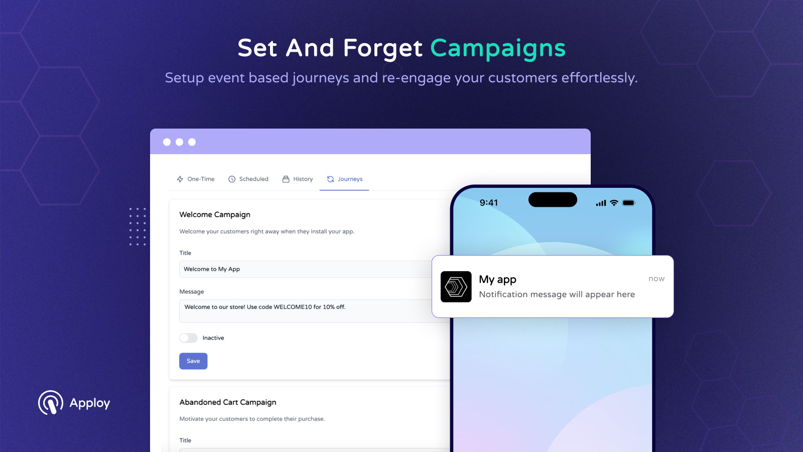 Automated app campaigns for customer engagement and retention