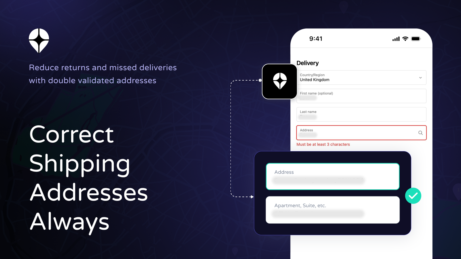 Double address validation system ensuring correct shipping addresses and reduced delivery errors in Shopify checkout.